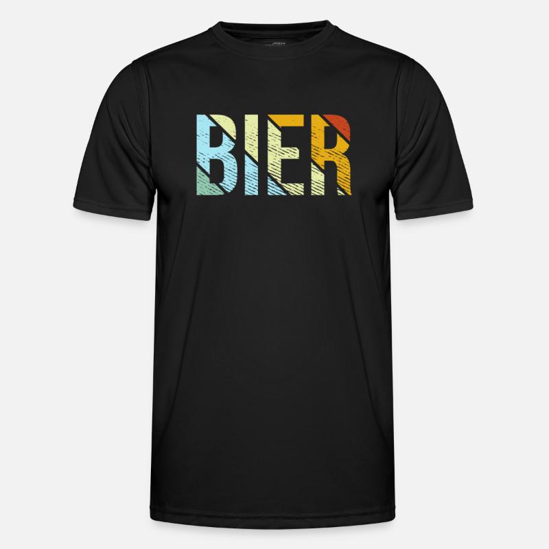 Bier retro - Männer Funktions-T-Shirt - Schwarz