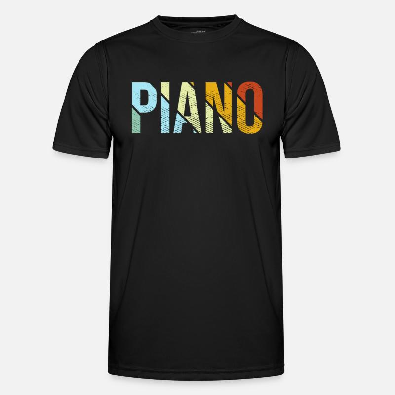 Klavier Retro - Männer Funktions-T-Shirt - Schwarz