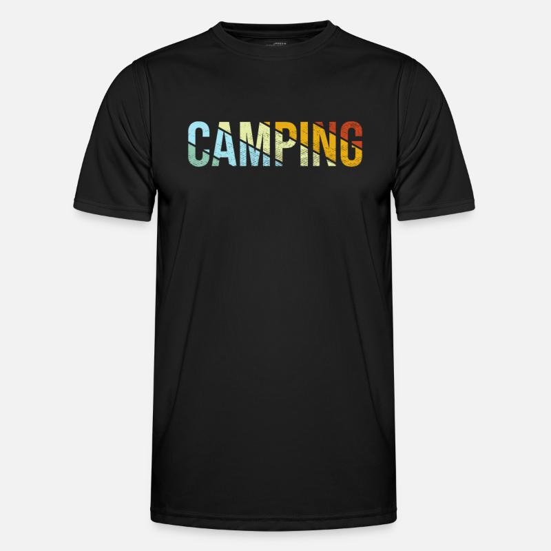 Camping Retro - Men's Functional T-Shirt - black
