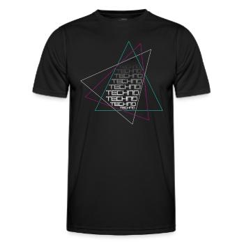 Techno - Men's Functional T-Shirt - black - Front - AI Model Male 178 dark (178cm)