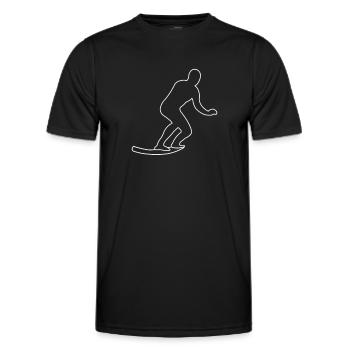 Surfer comic style - Men's Functional T-Shirt - black - Front - AI Model Male 178 dark (178cm)