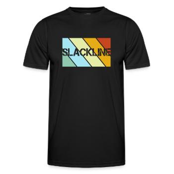 Slackline Rétro - T-shirt sport Homme - noir - Devant - AI Model Male 178 dark (178cm)