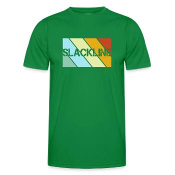 Slackline Retro - Männer Funktions-T-Shirt - Kelly Green - Vorne - AI Model Male 178 dark (178cm)