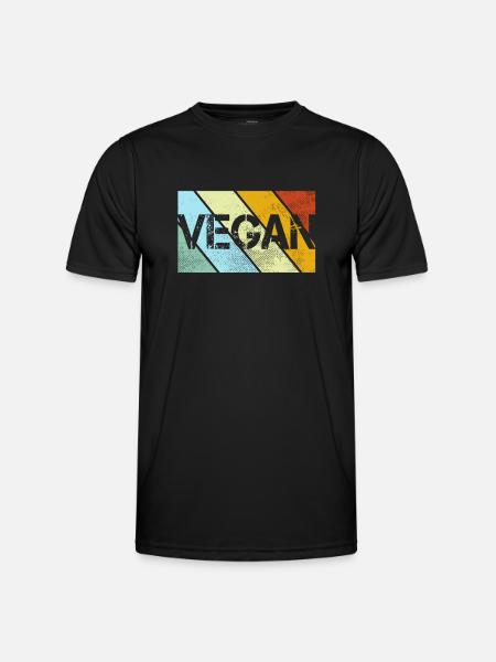 Rétro végétalien - T-shirt sport Homme - noir