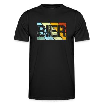 Beer Retro - Men's Functional T-Shirt - black - Front - AI Model Male 178 dark (178cm)