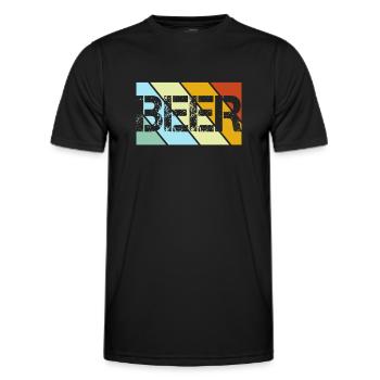 Beer Retro - Men's Functional T-Shirt - black - Front - AI Model Male 178 dark (178cm)