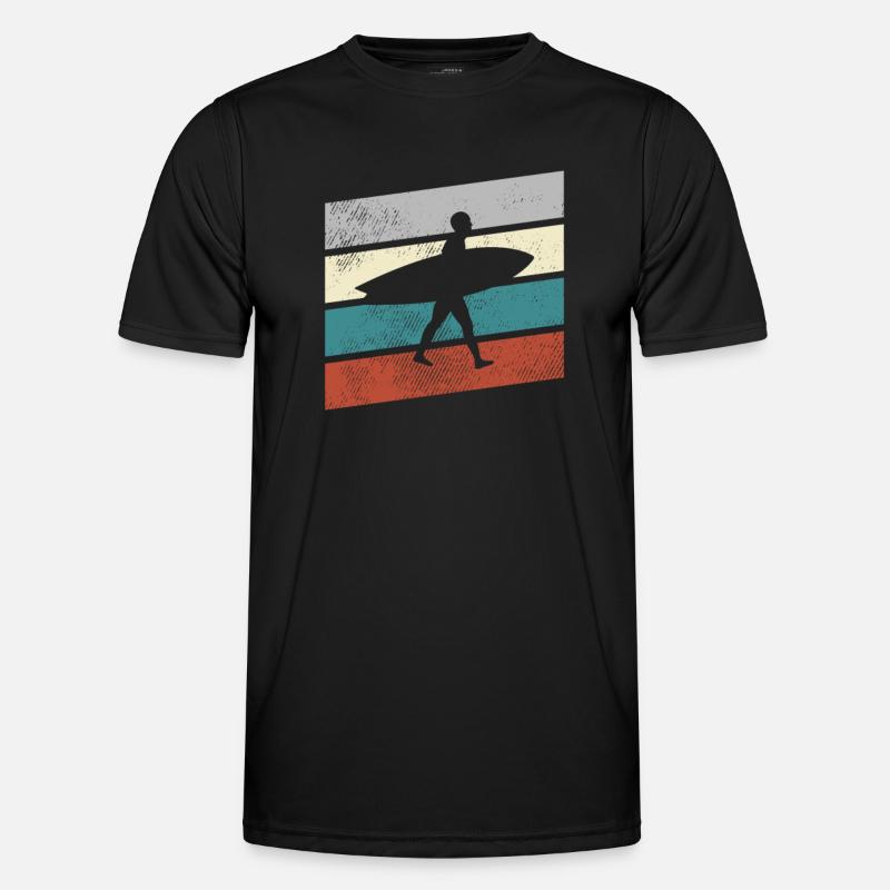 Surfing Retro - Men's Functional T-Shirt - black
