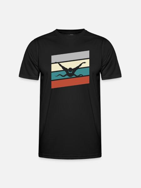 Natation Rétro - T-shirt sport Homme - noir