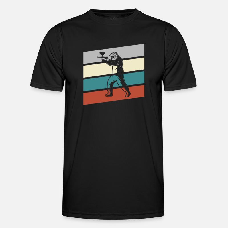 Paintball Retro - Männer Funktions-T-Shirt - Schwarz
