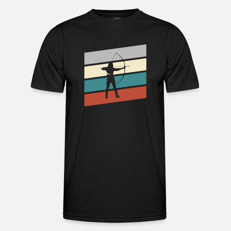 Bogenschießen Retro - Männer Funktions-T-Shirt - Schwarz