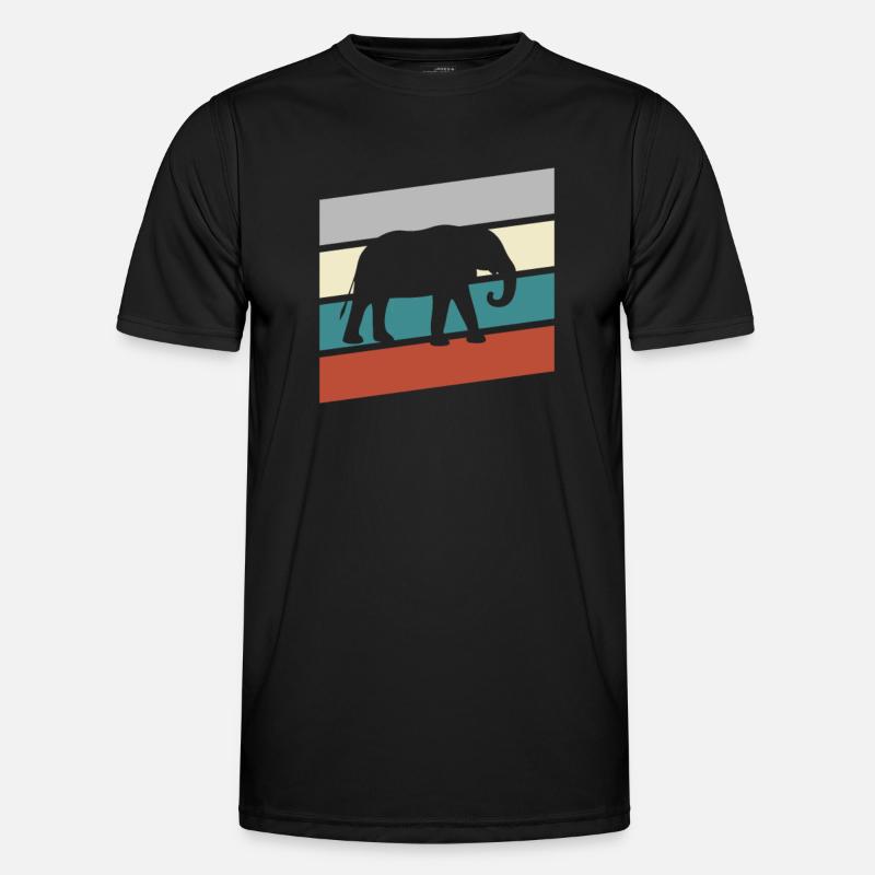 Elefant Retro Männer Funktions-T-Shirt