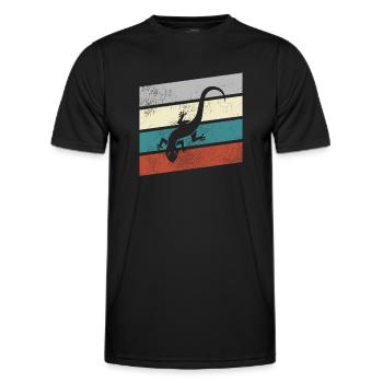 Lézard Rétro - T-shirt sport Homme - noir - Devant - AI Model Male 178 dark (178cm)