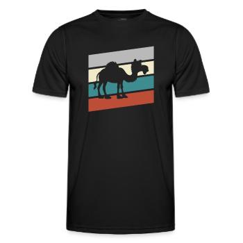Dromedar Retro - Männer Funktions-T-Shirt - Schwarz - Vorne - AI Model Male 178 dark (178cm)