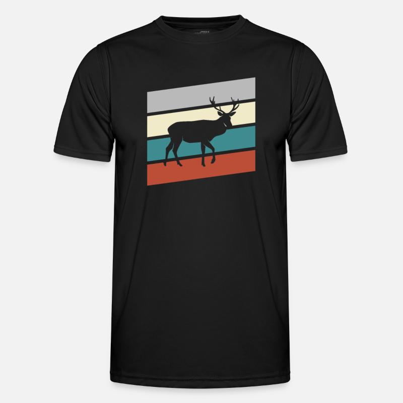 Hirsch Retro - Men's Functional T-Shirt - black