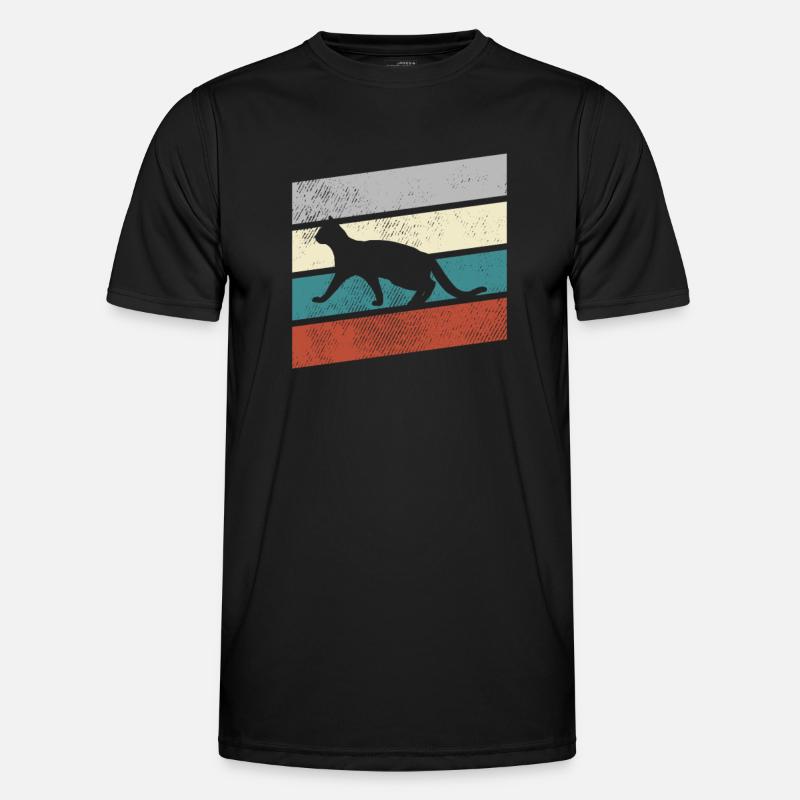 Katze Retro Männer Funktions-T-Shirt