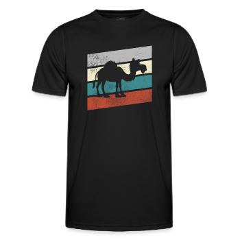 Dromedar Retro - Männer Funktions-T-Shirt - Schwarz - Vorne - AI Model Male 178 dark (178cm)