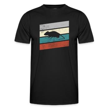 Maus Retro - Männer Funktions-T-Shirt - Schwarz - Vorne - AI Model Male 178 dark (178cm)