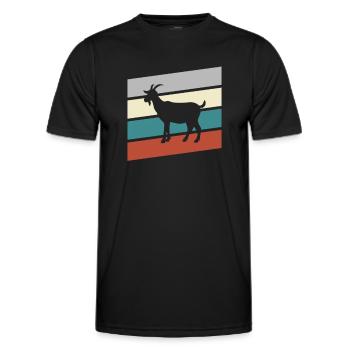 Goat Retro - Men's Functional T-Shirt - black - Front - AI Model Male 178 dark (178cm)