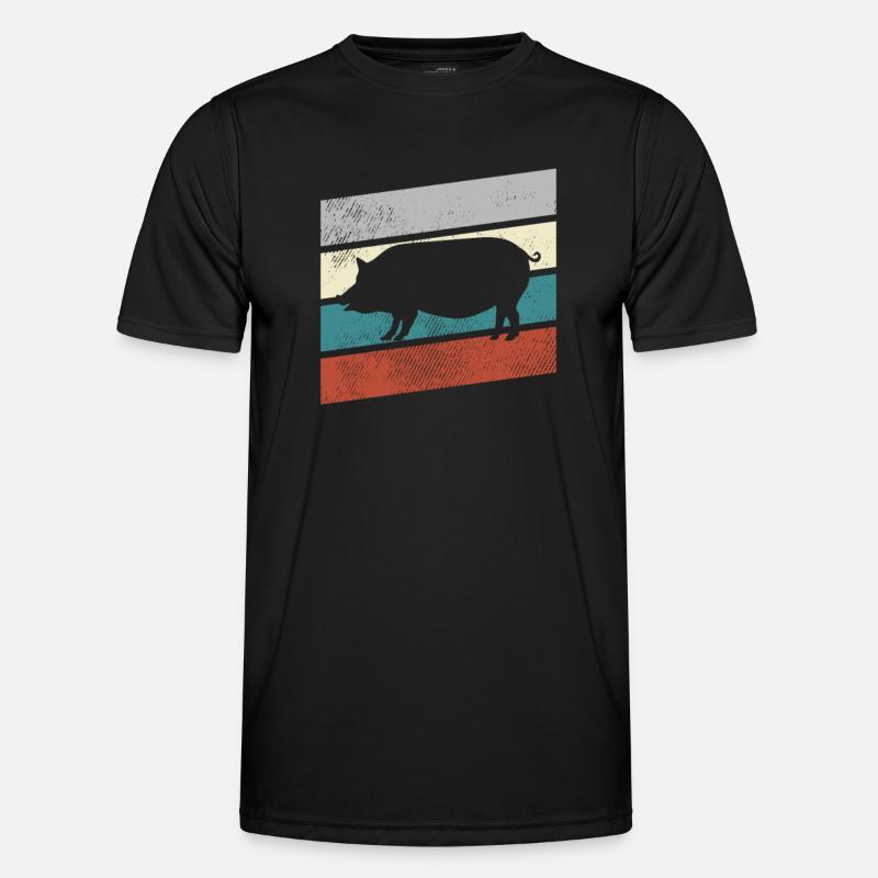 Pig Retro - Men's Functional T-Shirt - black