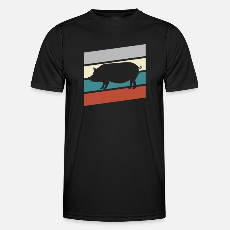 Pig Retro - Men's Functional T-Shirt - black