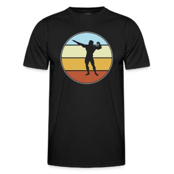 Body building Retro - Männer Funktions-T-Shirt - Schwarz - Vorne - AI Model Male 178 dark (178cm)