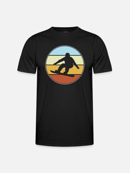Snowboarding Retro - Männer Funktions-T-Shirt - Schwarz