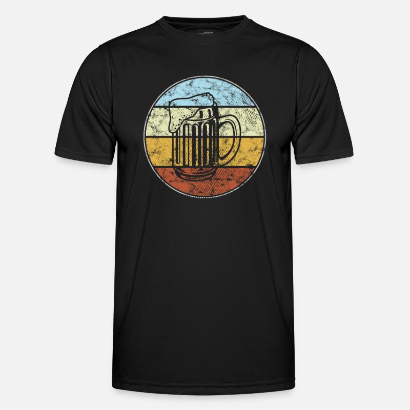 Bier Retro - Männer Funktions-T-Shirt - Schwarz