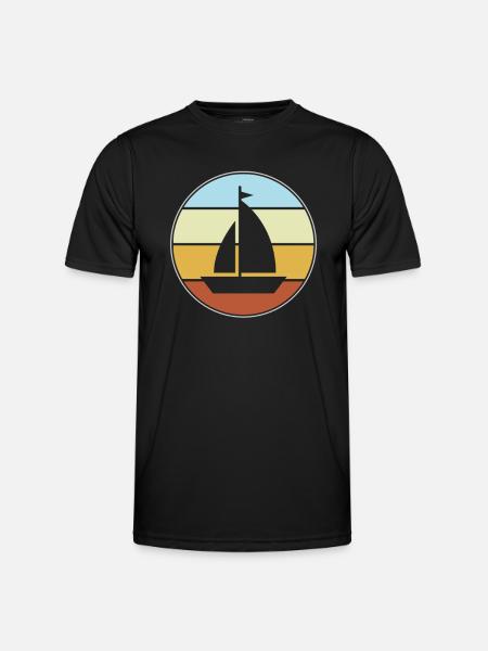 Rétro de la voile - T-shirt sport Homme - noir