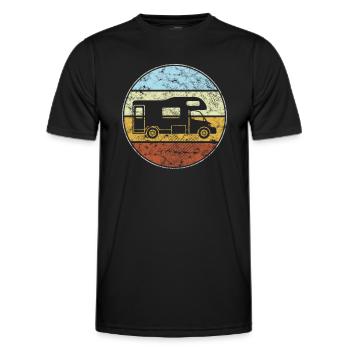 Motorhome Retro - Men's Functional T-Shirt - black - Front - AI Model Male 178 dark (178cm)