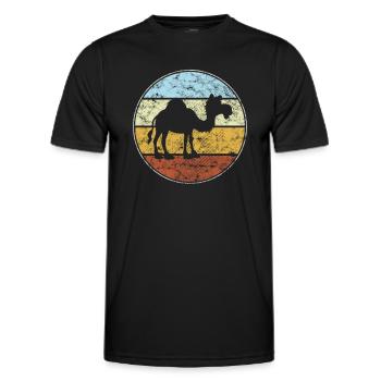 Dromedar Retro - Männer Funktions-T-Shirt - Schwarz - Vorne - AI Model Male 178 dark (178cm)