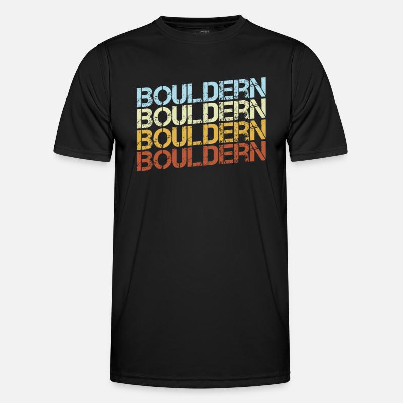 Klettern Retro - Männer Funktions-T-Shirt - Schwarz