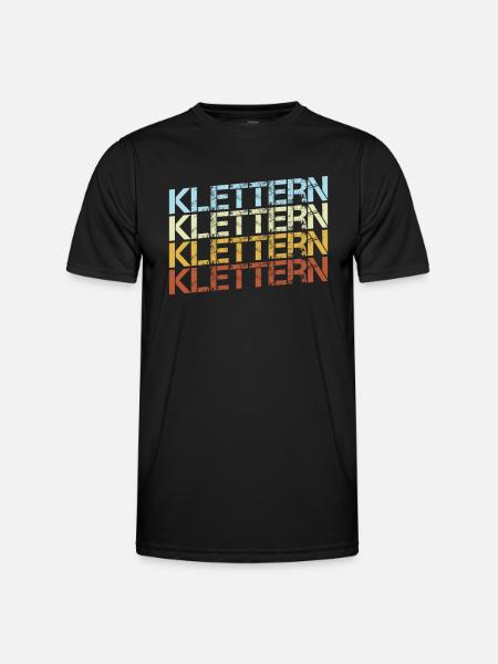 Klettern Retro - Männer Funktions-T-Shirt - Schwarz