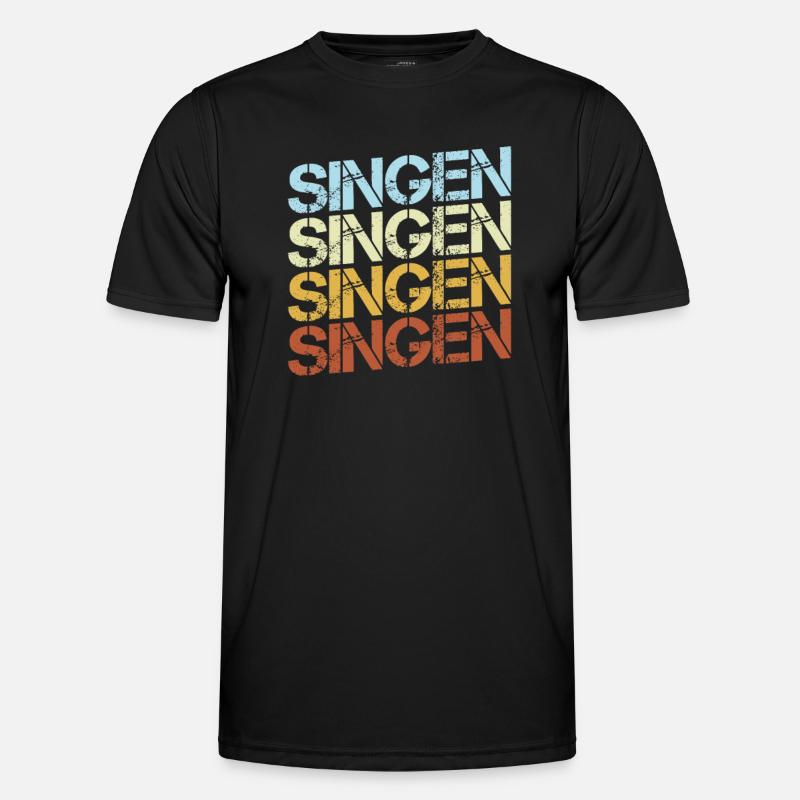 Singen Retro - Männer Funktions-T-Shirt - Schwarz