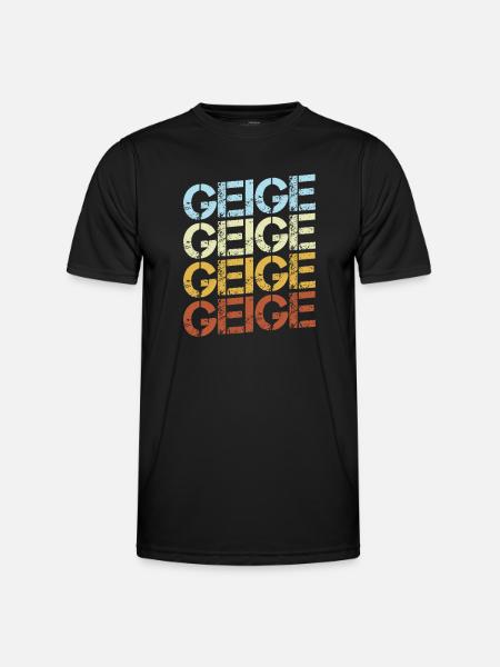 Geige Retro - Männer Funktions-T-Shirt - Schwarz