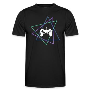 gaming - Männer Funktions-T-Shirt - Schwarz - Vorne - AI Model Male 178 dark (178cm)