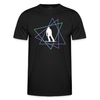 Planche à neige - T-shirt sport Homme - noir - Devant - AI Model Male 178 dark (178cm)