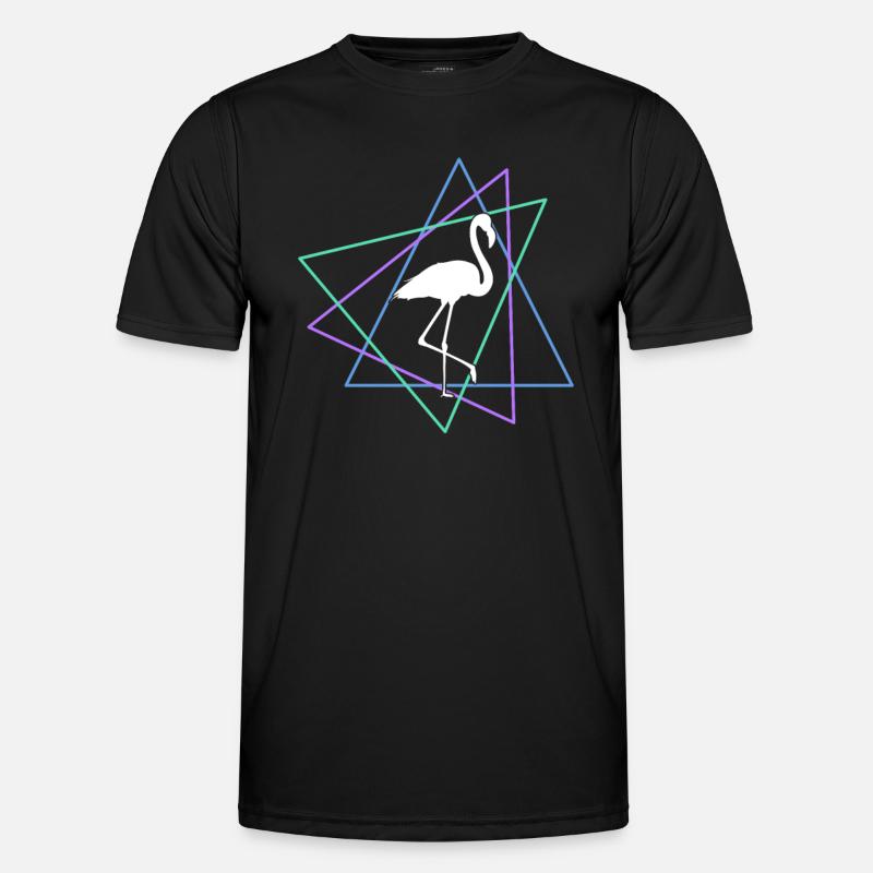 Flamingo - Männer Funktions-T-Shirt - Schwarz