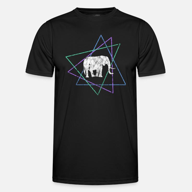 Elefant - Männer Funktions-T-Shirt - Schwarz