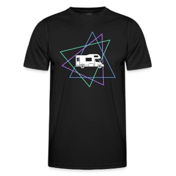 Camping - Men's Functional T-Shirt - black - Front - AI Model Male 178 dark (178cm)