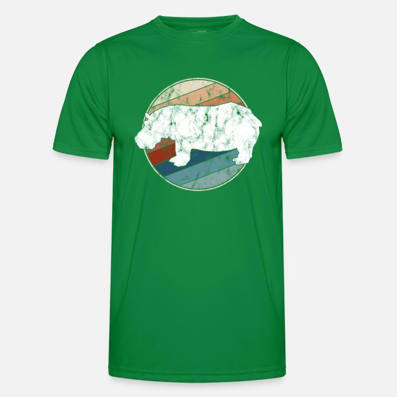 Nilpferd retro Männer Funktions-T-Shirt