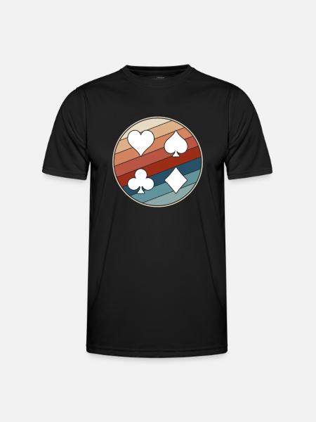 Poker rétro - T-shirt sport Homme - noir