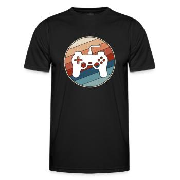 Gaming Retro - Men's Functional T-Shirt - black - Front - AI Model Male 178 dark (178cm)