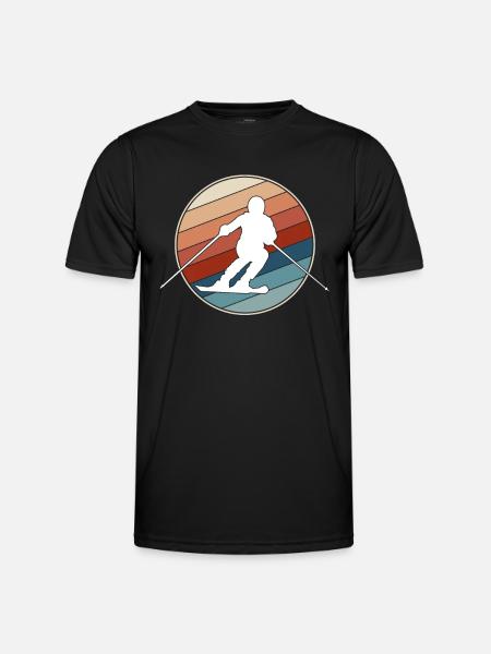 Ski Retro - Männer Funktions-T-Shirt - Schwarz