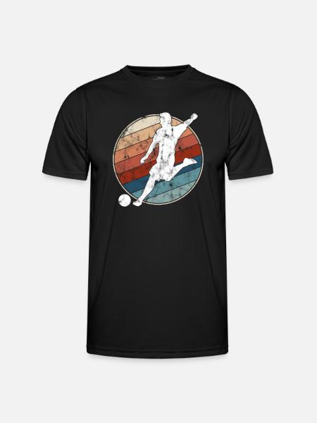 Fußball Retro - Männer Funktions-T-Shirt - Schwarz