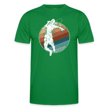Badminton Rétro - T-shirt sport Homme - vert - Devant - AI Model Male 178 dark (178cm)