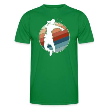 Badminton Rétro - T-shirt sport Homme - vert - Devant - AI Model Male 178 dark (178cm)