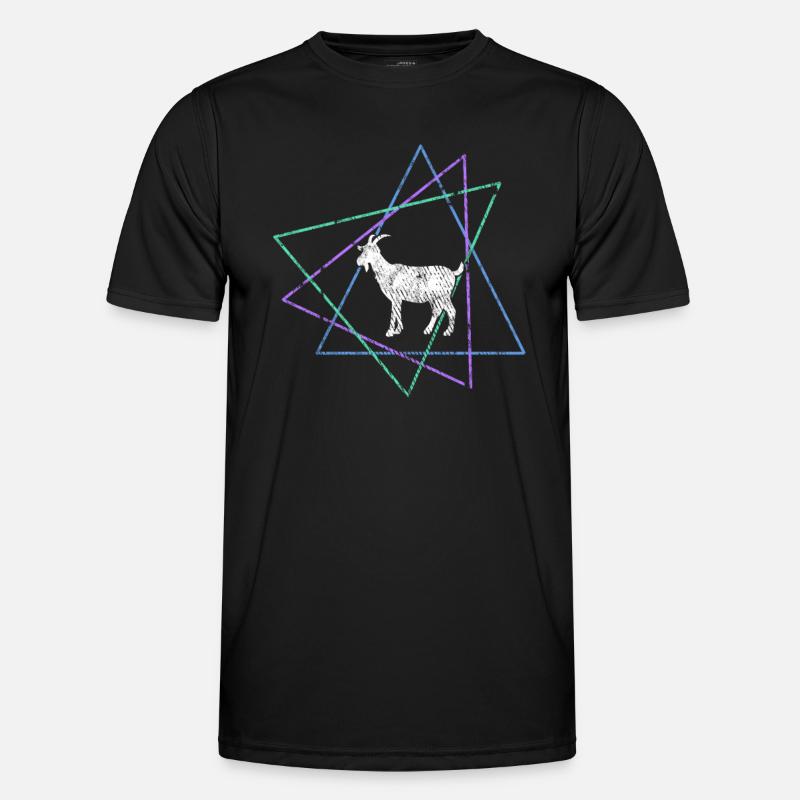 Ziege - Männer Funktions-T-Shirt - Schwarz