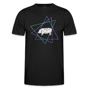 Cochon - T-shirt sport Homme - noir - Devant - AI Model Male 178 dark (178cm)