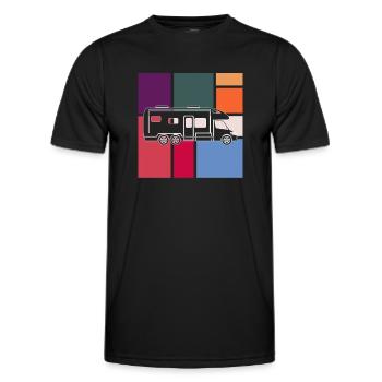 Camping - Men's Functional T-Shirt - black - Front - AI Model Male 178 dark (178cm)