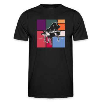 Klavier - Männer Funktions-T-Shirt - Schwarz - Vorne - AI Model Male 178 dark (178cm)